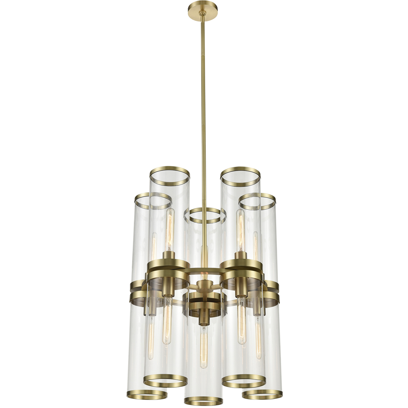 Revolve II 10 Light 22.13 inch Natural Brass Chandelier Ceiling Light